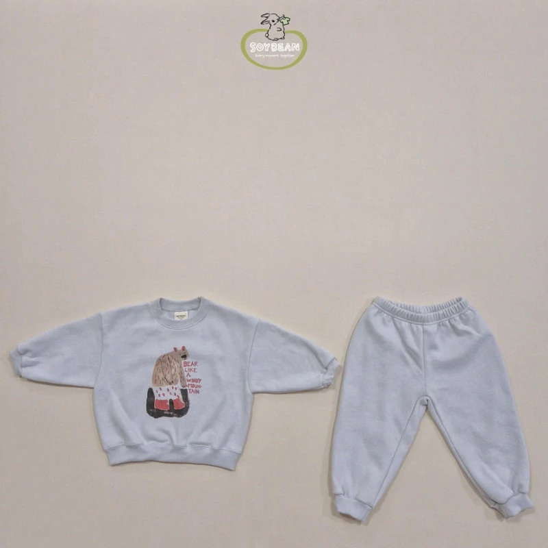 Soybean - Korean Children Fashion - #fashionkids - Fleece White Bear Top Bottom Set - 6