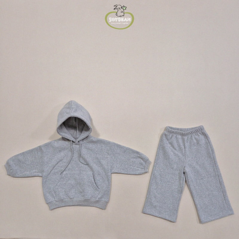 Soybean - Korean Children Fashion - #fashionkids - Fleece Hooded Top Bottom Set - 8