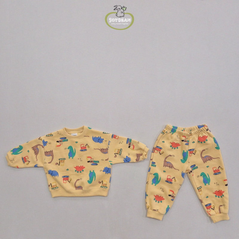 Soybean - Korean Children Fashion - #fashionkids - Fleece Dino Top Bottom Set - 7