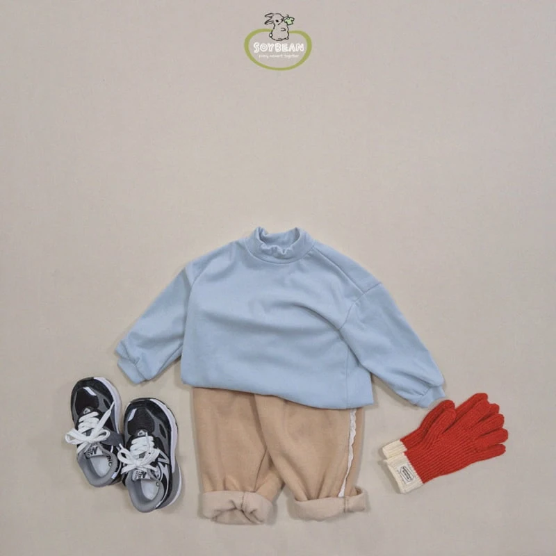 Soybean - Korean Children Fashion - #fashionkids - Peach Mockneck Tee - 3