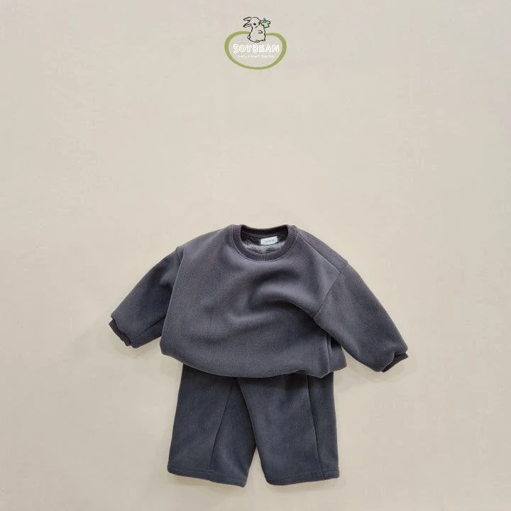 Soybean - Korean Children Fashion - #fashionkids - Super Fleece Wide Top Bottom Set - 2