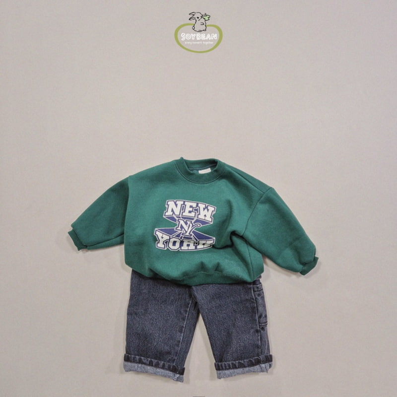 Soybean - Korean Children Fashion - #kidsshorts - Fleece Work Denim Pants - 10