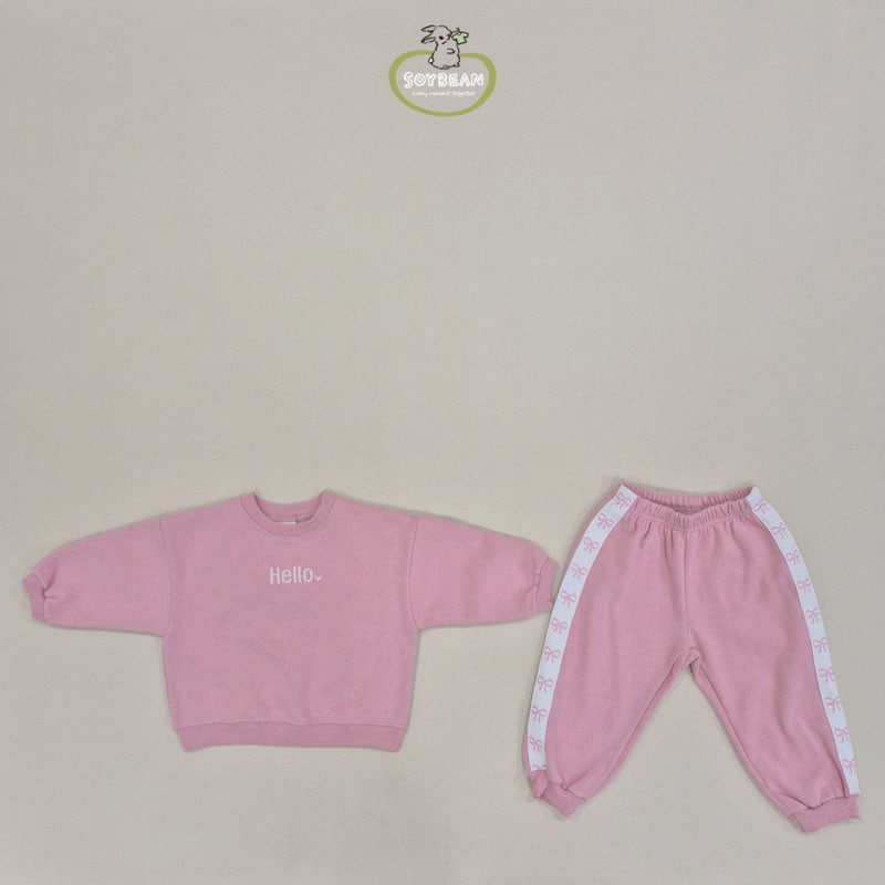 Soybean - Korean Children Fashion - #kidsshorts - Fleece Hello Cutie Top Bottom Set - 8