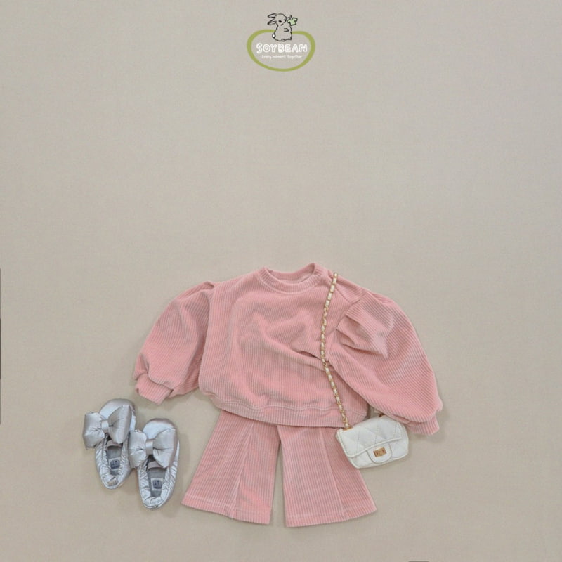 Soybean - Korean Children Fashion - #kidsshorts - Mink Bootcut Top Bottom Set - 3