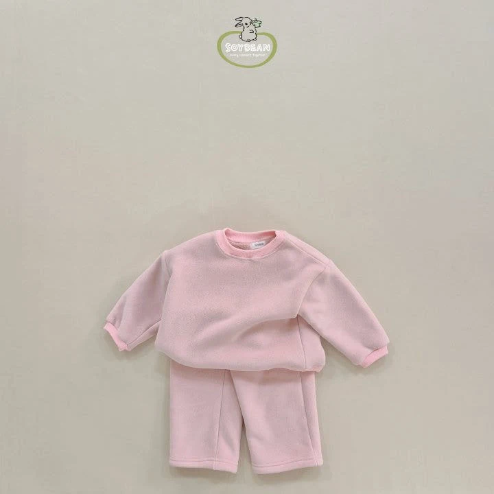 Soybean - Korean Children Fashion - #kidsshorts - Super Fleece Wide Top Bottom Set - 3