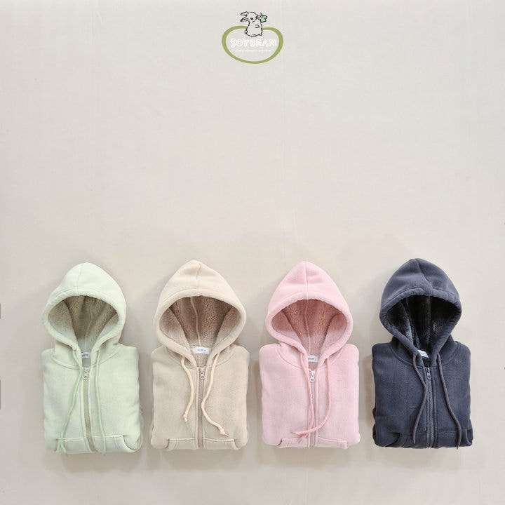 Soybean - Korean Children Fashion - #kidsshorts - Super Fleece Hooded Zip-up