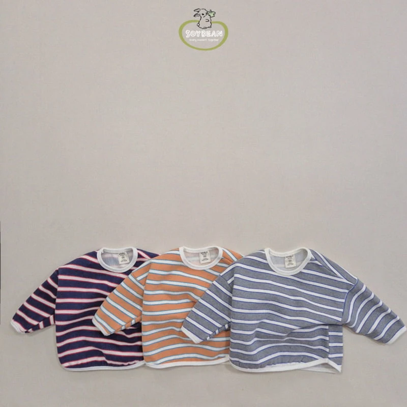 Soybean - Korean Children Fashion - #kidsstore - Fleece Stripe Sweatshirt