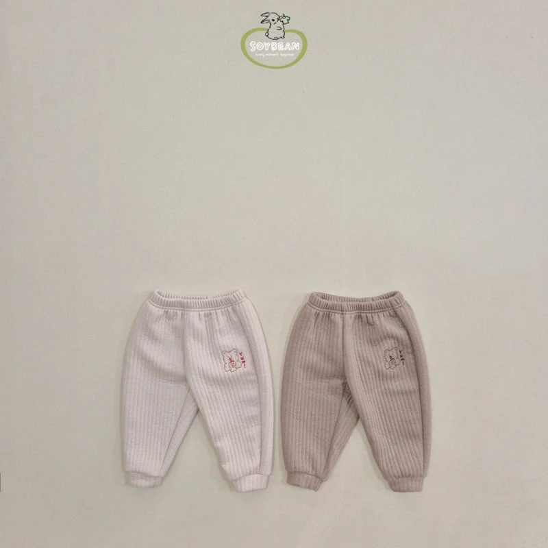 Soybean - Korean Children Fashion - #kidsstore - Yam Yum Embroidered Quilted Pants