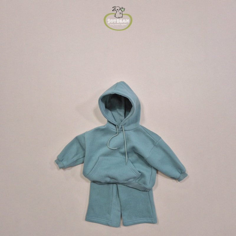 Soybean - Korean Children Fashion - #kidsstore - Fleece Hooded Top Bottom Set - 10