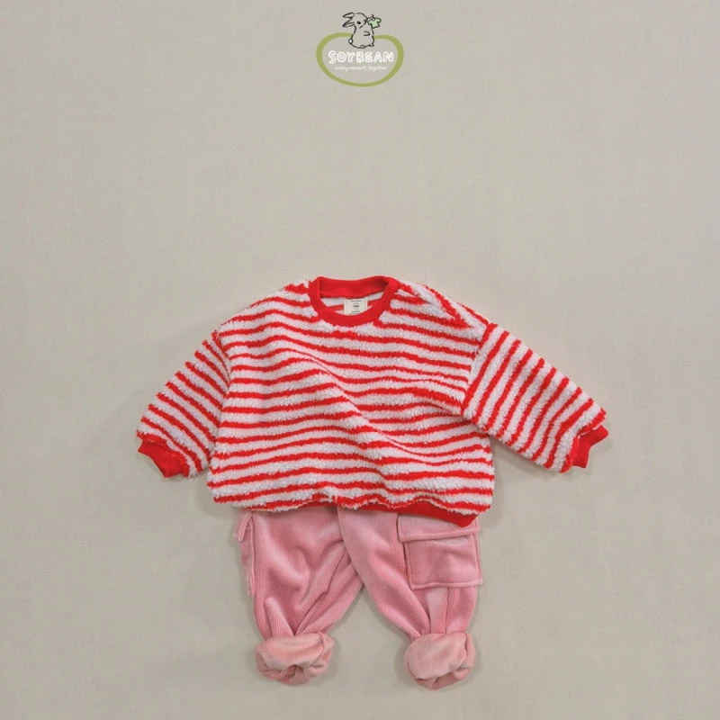 Soybean - Korean Children Fashion - #kidsstore - Fleece Stripe Sweatshirt - 10