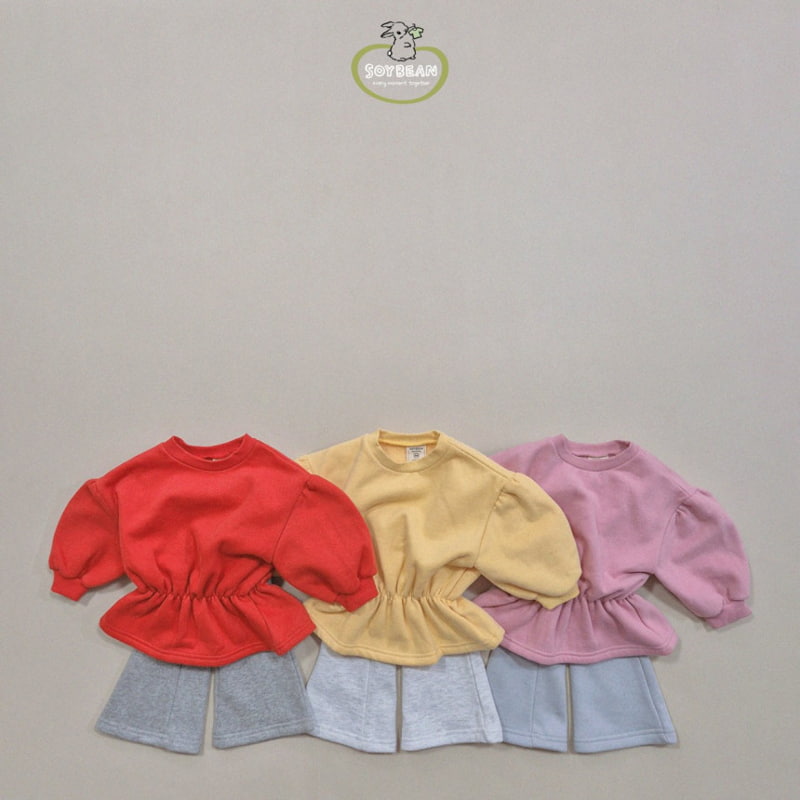 Soybean - Korean Children Fashion - #kidsstore - Fleece Raglan Bootcut Top Bottom Set