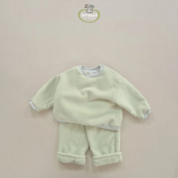 Soybean - Korean Children Fashion - #kidsshorts - Super Fleece Wide Top Bottom Set - 4