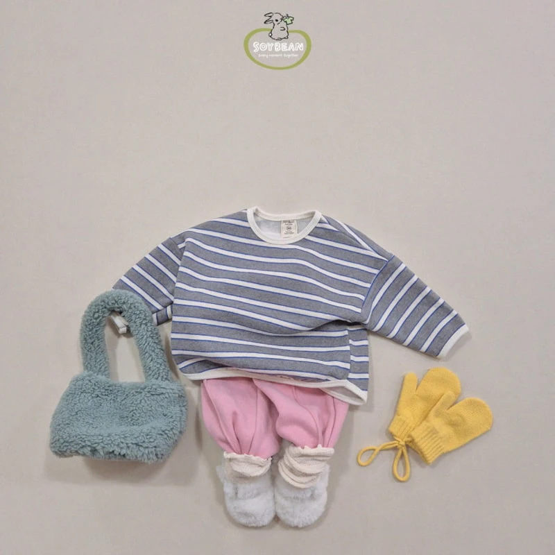 Soybean - Korean Children Fashion - #kidzfashiontrend - Fleece Stripe Sweatshirt - 2