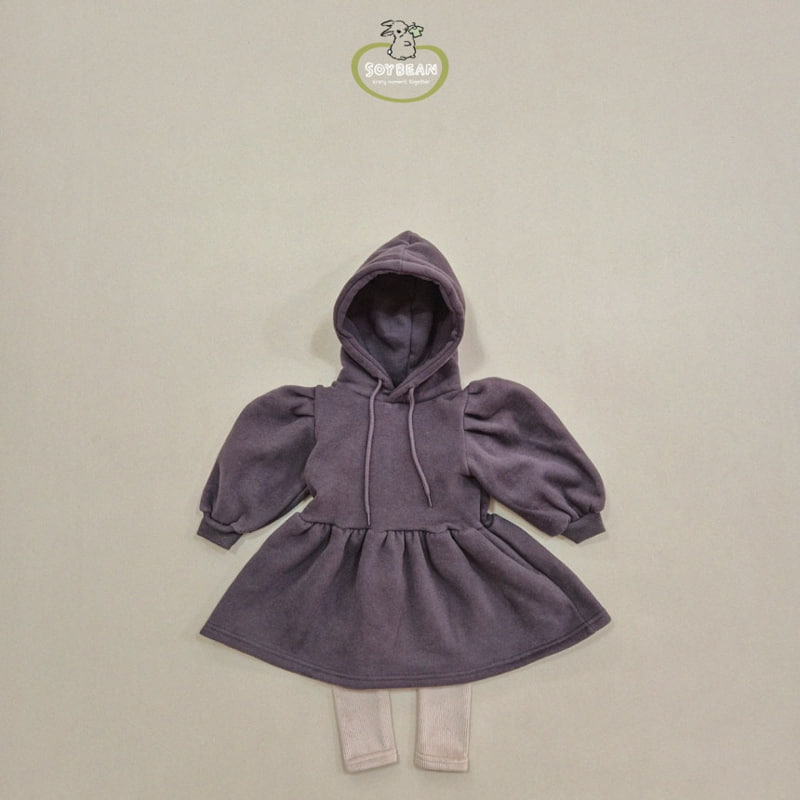 Soybean - Korean Children Fashion - #kidzfashiontrend - Fleece Hooded Dress - 9