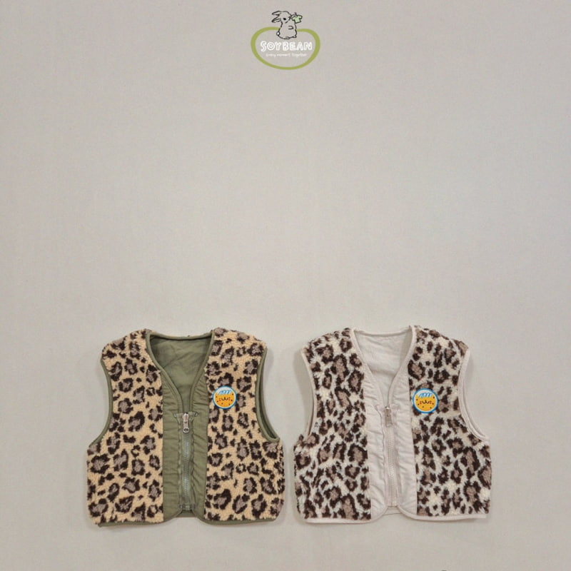 Soybean - Korean Children Fashion - #kidzfashiontrend - Leopard Reversible Vest - 5