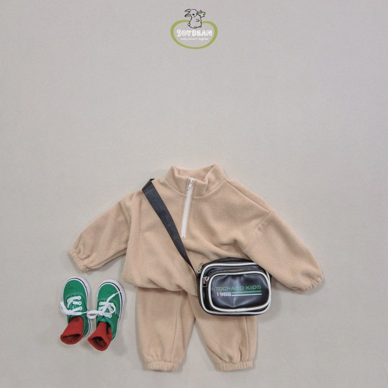 Soybean - Korean Children Fashion - #littlefashionista - Mockneck Fleece Top Bottom Set - 6