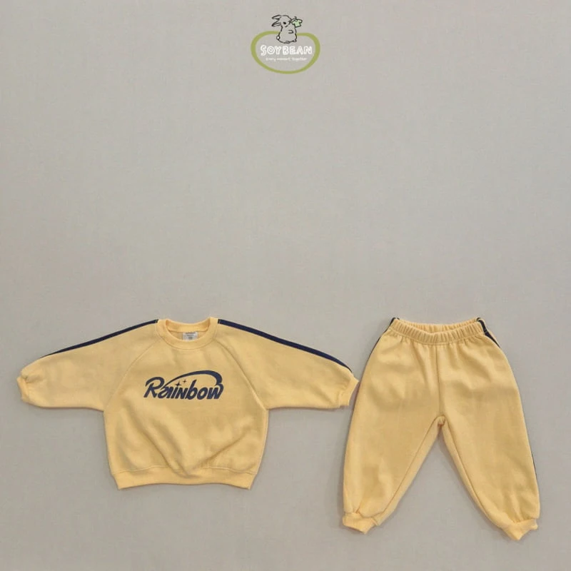 Soybean - Korean Children Fashion - #magicofchildhood - Fleece Rainbow Top Bottom Set - 9