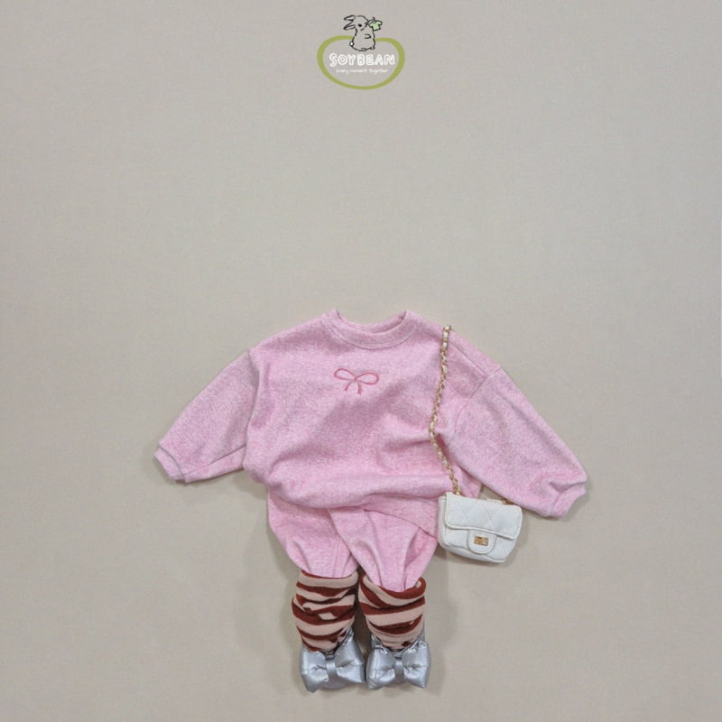 Soybean - Korean Children Fashion - #littlefashionista - Popping Ribbon Top Bottom Set - 4