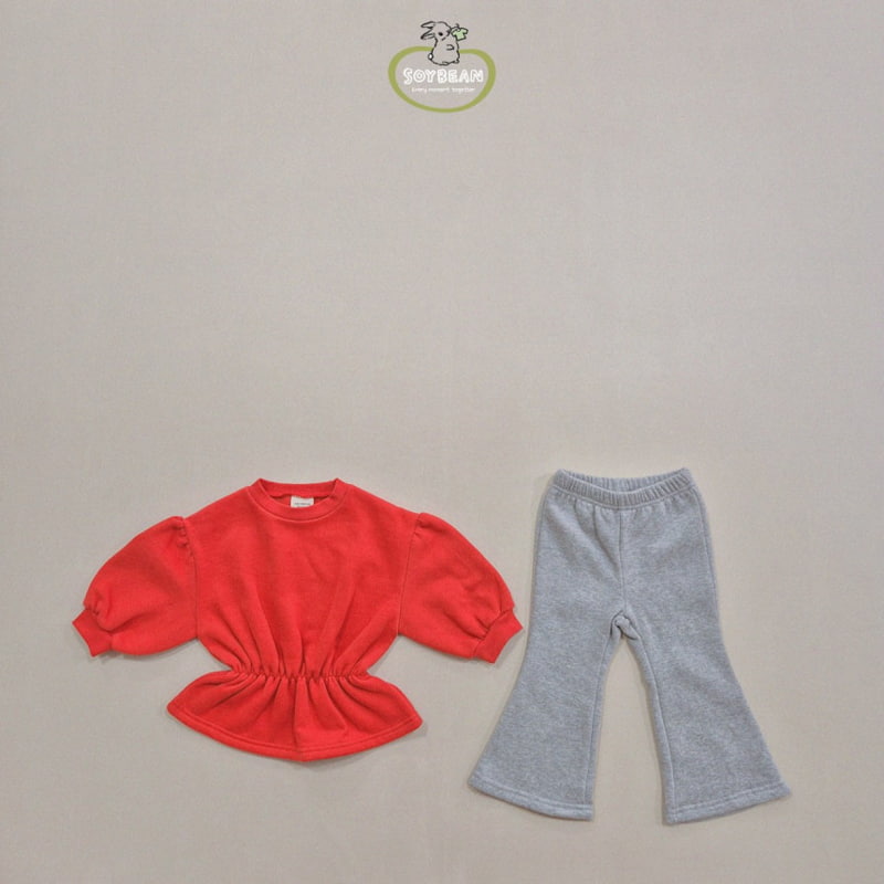 Soybean - Korean Children Fashion - #magicofchildhood - Fleece Raglan Bootcut Top Bottom Set - 5