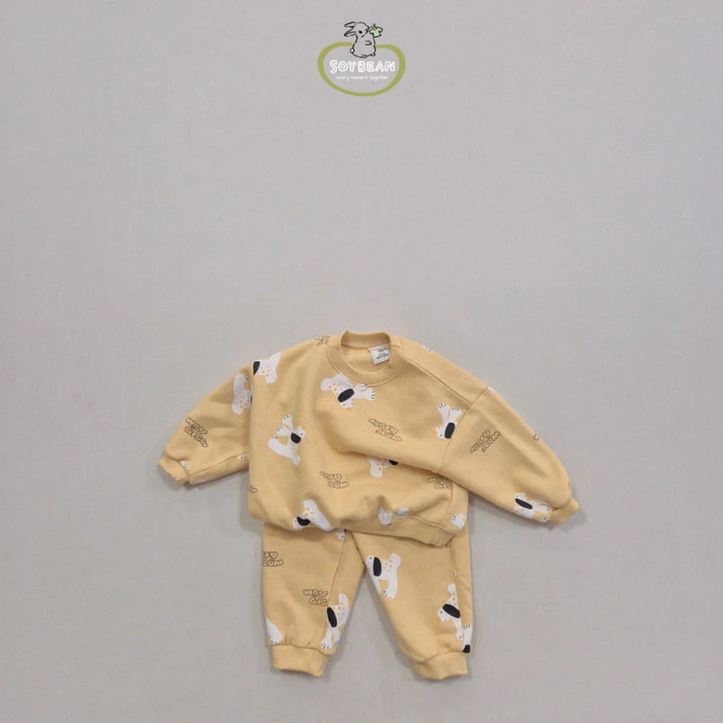 Soybean - Korean Children Fashion - #magicofchildhood - Fleece Puppy Top Bottom Set - 10