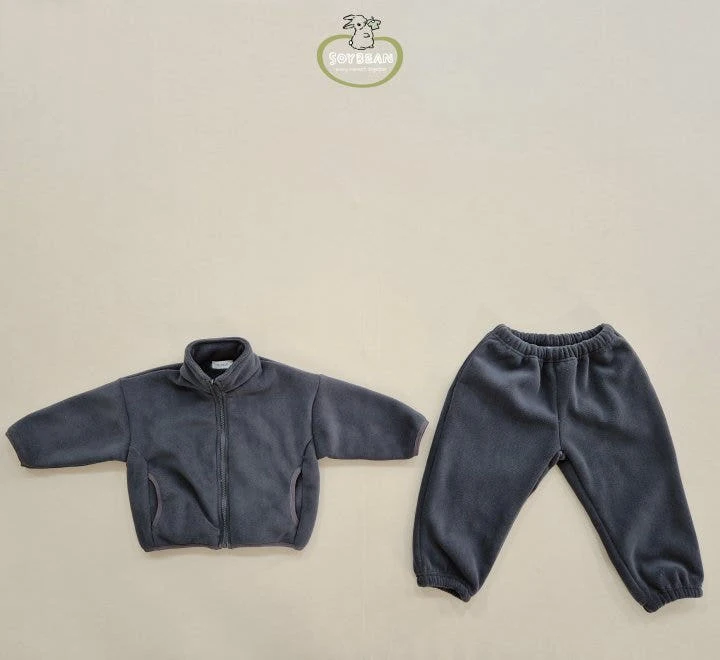 Soybean - Korean Children Fashion - #magicofchildhood - Super Fleece Zip-up Top Bottom Set - 7