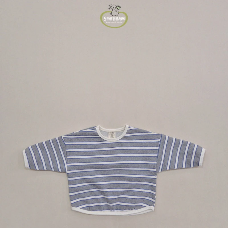 Soybean - Korean Children Fashion - #minifashionista - Fleece Stripe Sweatshirt - 6