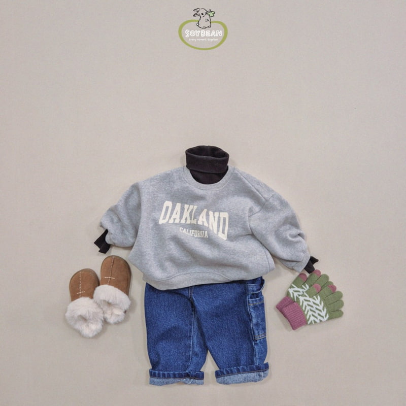 Soybean - Korean Children Fashion - #minifashionista - Fleece Work Denim Pants - 2