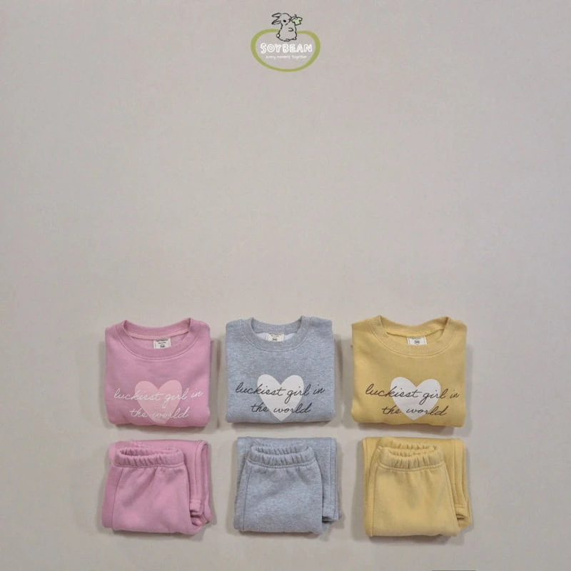 Soybean - Korean Children Fashion - #prettylittlegirls - Fleece Heart Girl Frill Top Bottom Set - 5