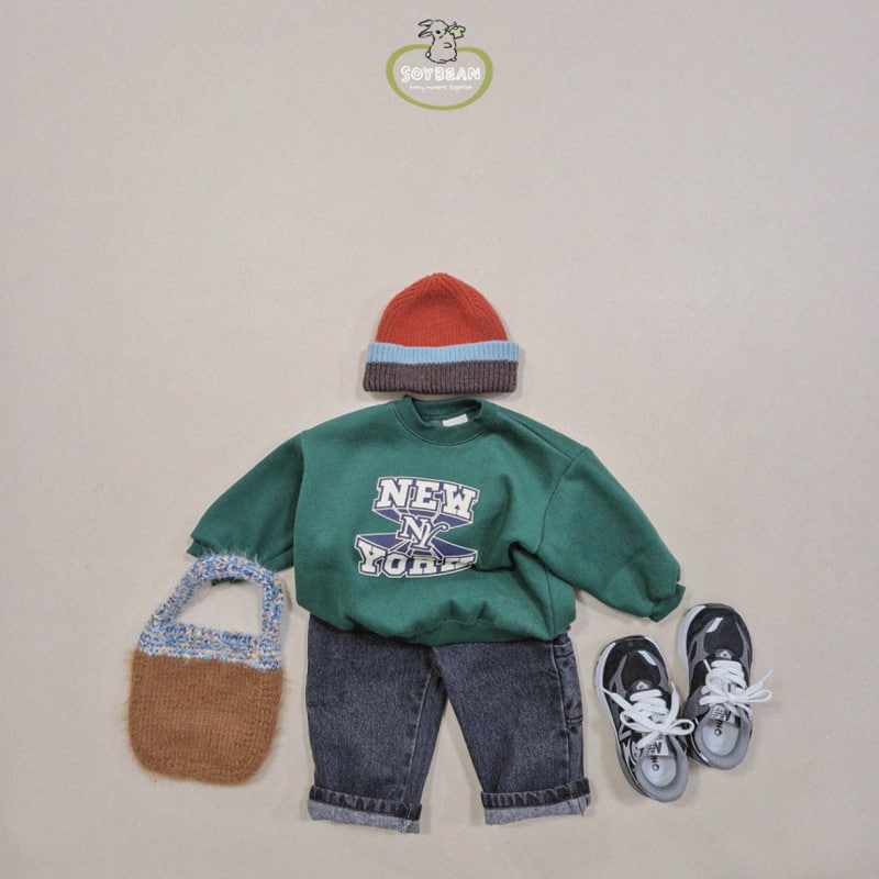 Soybean - Korean Children Fashion - #prettylittlegirls - Fleece Work Denim Pants - 3