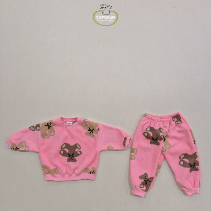 Soybean - Korean Children Fashion - #prettylittlegirls - Teddy Fleece Top Bottom Set - 7