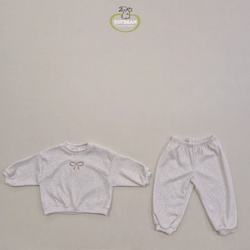 Soybean - Korean Children Fashion - #prettylittlegirls - Popping Ribbon Top Bottom Set - 6