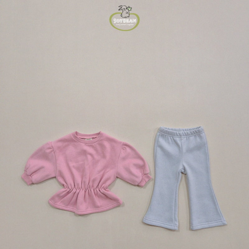 Soybean - Korean Children Fashion - #prettylittlegirls - Fleece Raglan Bootcut Top Bottom Set - 7