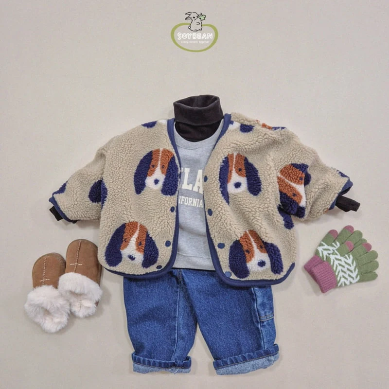 Soybean - Korean Children Fashion - #prettylittlegirls - Doggy Fleece Jacket - 8