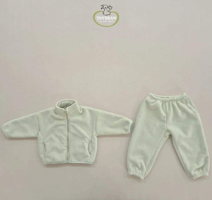 Soybean - Korean Children Fashion - #todddlerfashion - Super Fleece Zip-up Top Bottom Set - 10