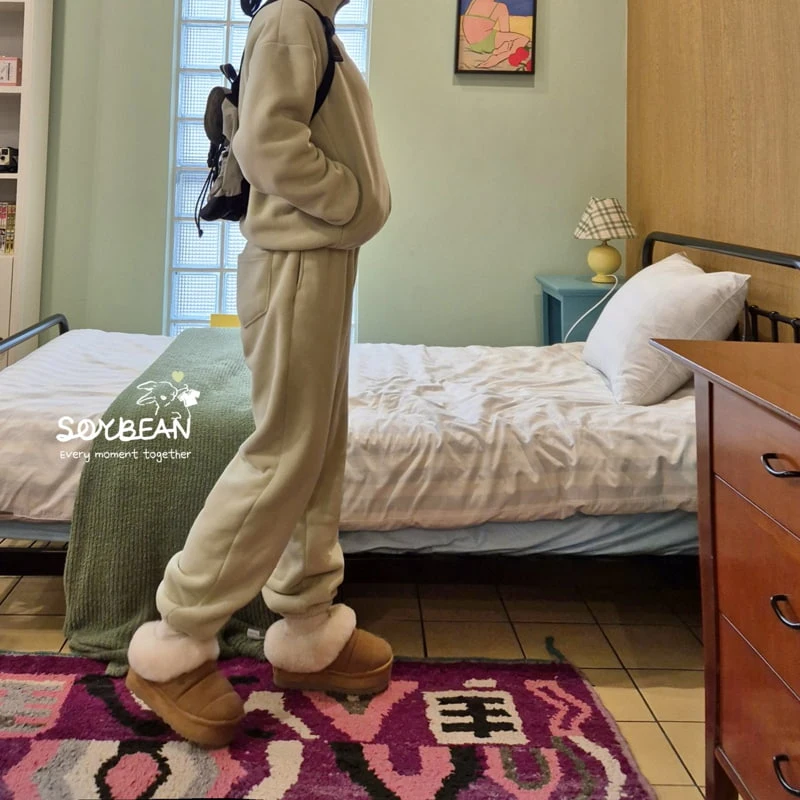 Soybean - Korean Women Fashion - #thatsdarling - Super Fleece Jogger Pants MOM - 9