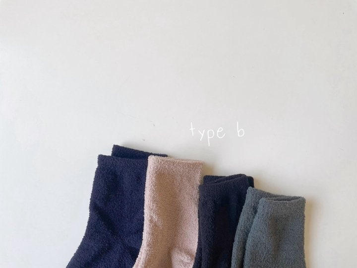 Teamand - Korean Children Fashion - #childofig - Plain Sleep Socks B Set - 4