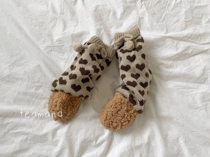 Teamand - Korean Children Fashion - #littlefashionista - Heart Leg Warmers - 5