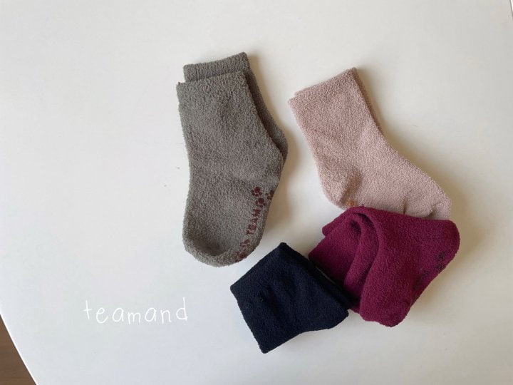 Teamand - Korean Children Fashion - #littlefashionista - Plain Sleep Socks A Set - 2