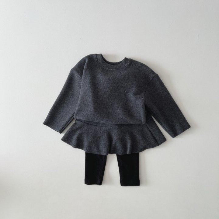 The Little Ove - Korean Children Fashion - #childofig - Knit Skirt Leggings Top Bottom Set - 9