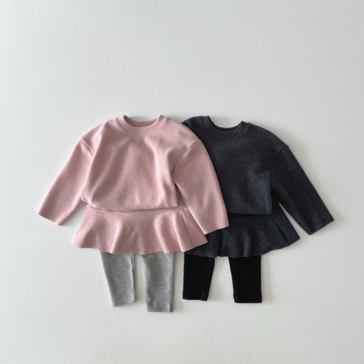 The Little Ove - Korean Children Fashion - #prettylittlegirls - Knit Skirt Leggings Top Bottom Set - 7