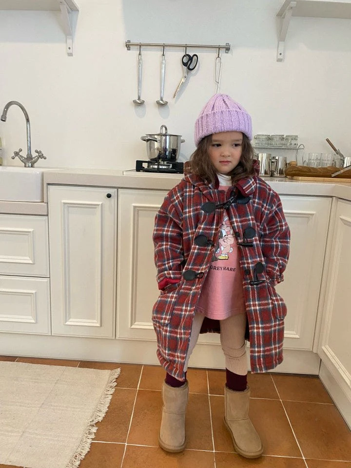 The Little Ove - Korean Children Fashion - #stylishchildhood - Checked Tteokbokki Coat - 10