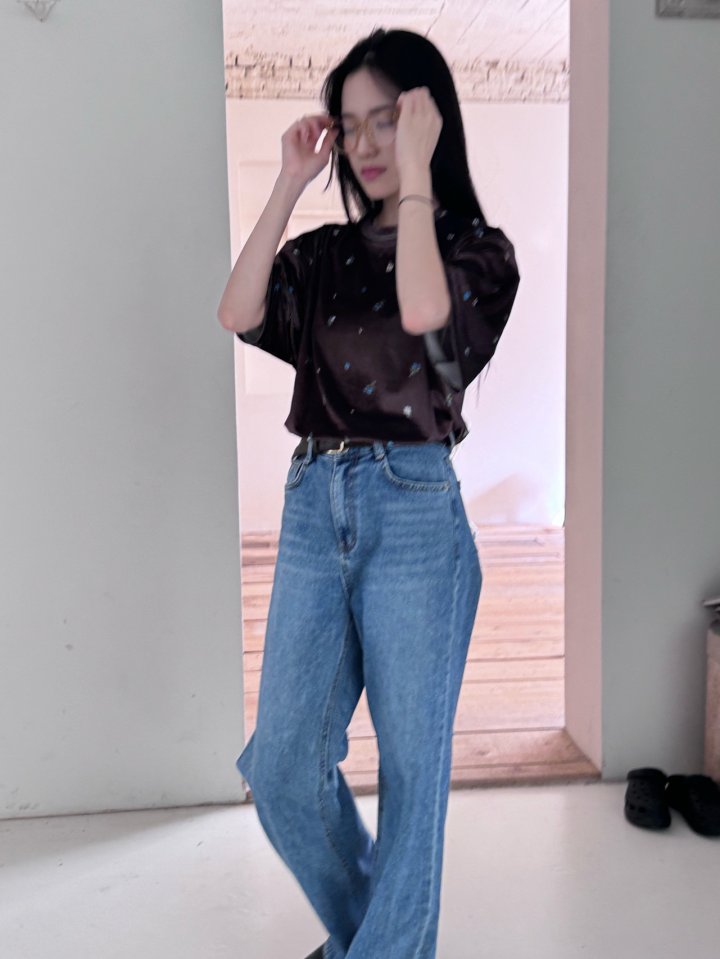 Theres - Korean Women Fashion - #momslook - Velvet Tee - 11