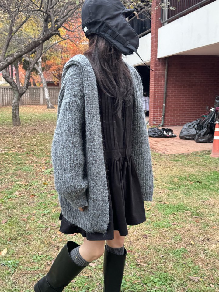 Theres - Korean Women Fashion - #momslook - Hood Wool Cardigan - 9