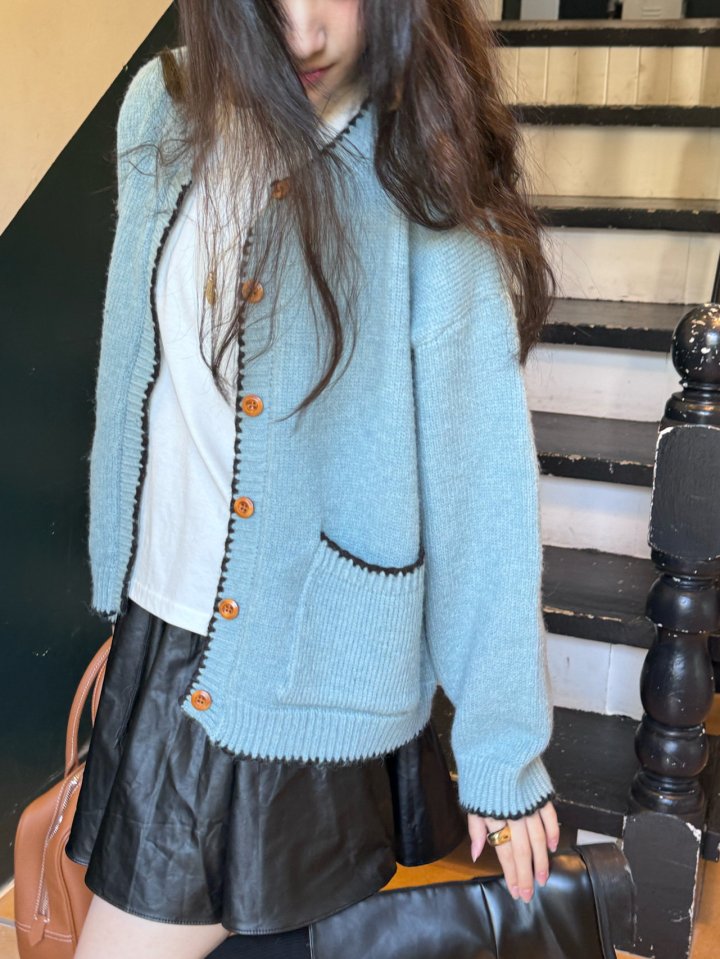 Theres - Korean Women Fashion - #momslook - Line Cardigan - 11