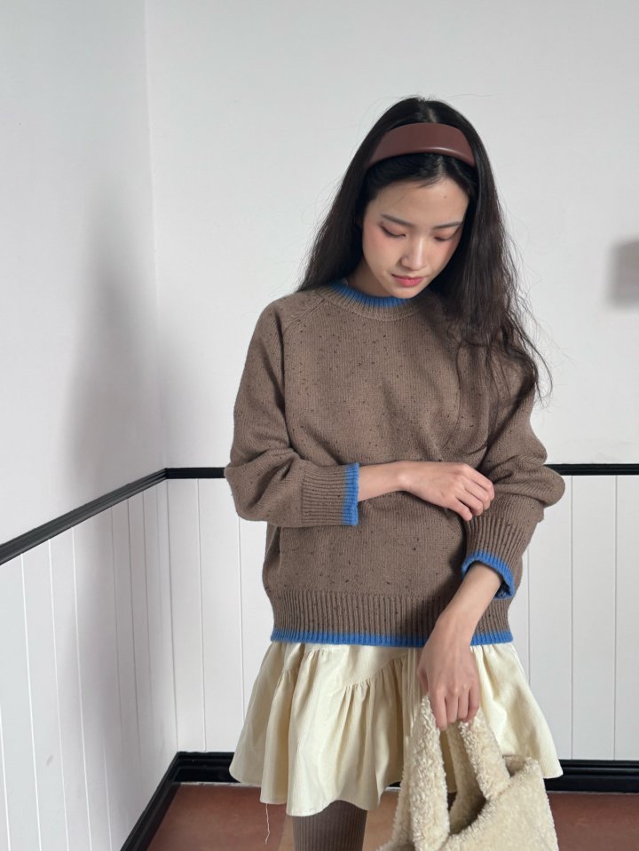 Theres - Korean Women Fashion - #restrostyle - Line Knit Sweater - 5