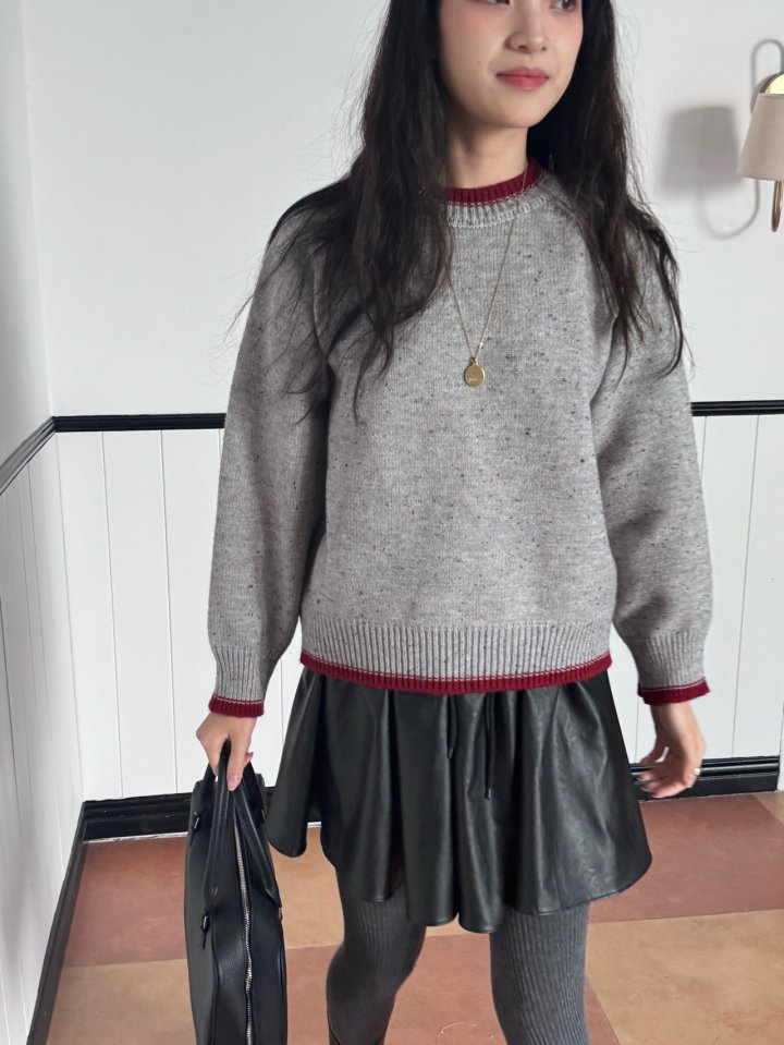 Theres - Korean Women Fashion - #womensfashion - Line Knit Sweater