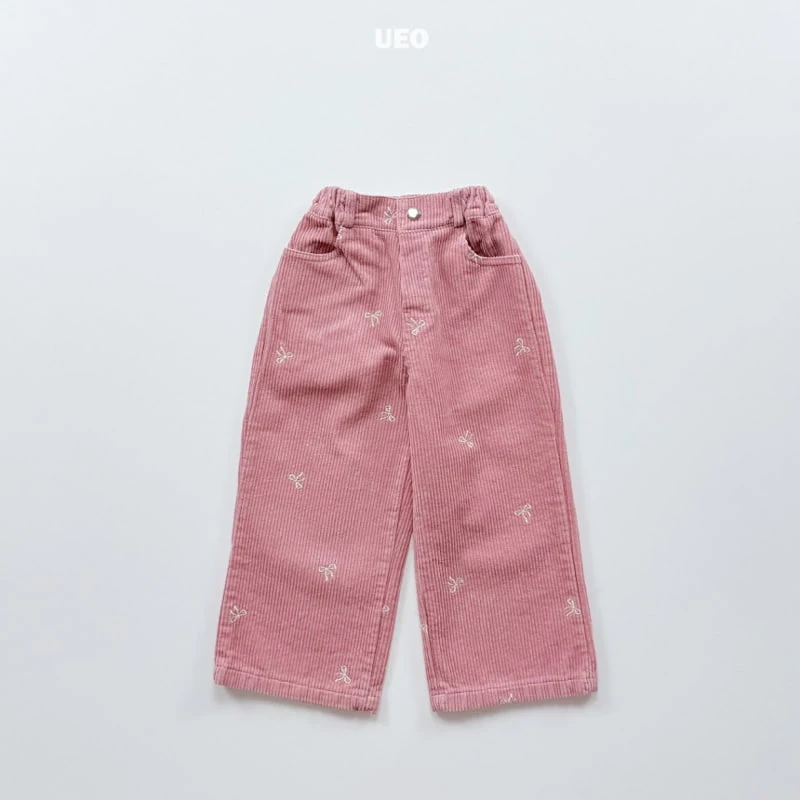 U Eo - Korean Children Fashion - #childofig - Ribbon Embroidered Corduroy Pants - 5