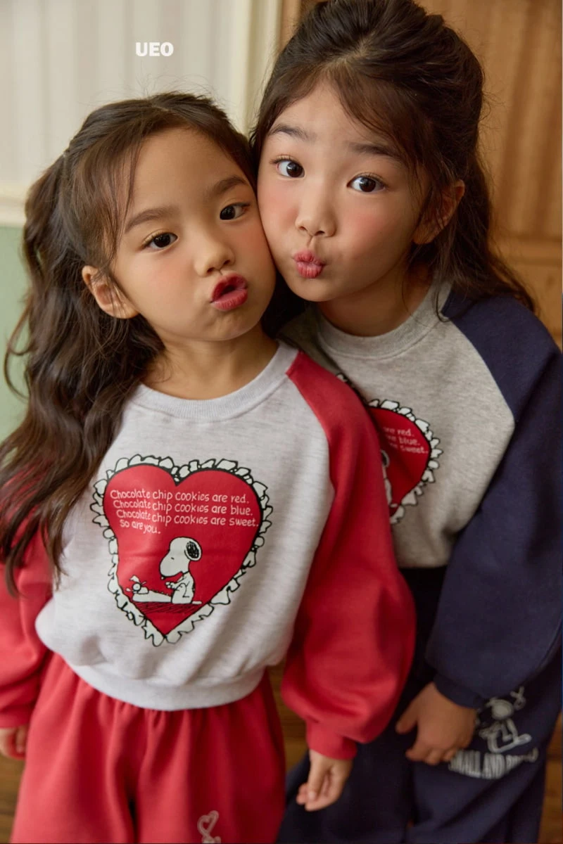 U Eo - Korean Children Fashion - #designkidswear - Raglan Heart Sweatshirt - 10