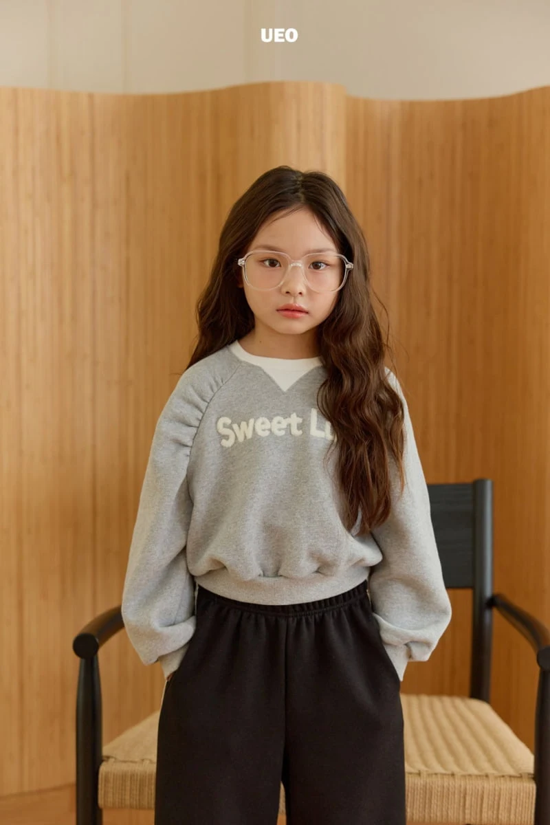 U Eo - Korean Children Fashion - #kidsshorts - Sweet Love Shirring Sweatshirt - 10