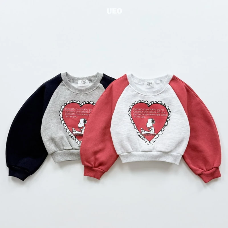 U Eo - Korean Children Fashion - #kidzfashiontrend - Raglan Heart Sweatshirt